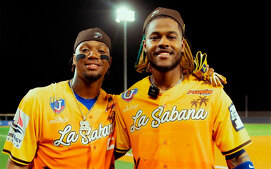 Ronald Acuña Jr. y Maikel García vuelven a la LVBP con Tiburones de La Guaira. (IG: Tiburonesbbc)