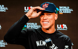 Aaron Judge, capitán de EE.UU. en el Clásico Mundial de Béisbol, va al sorteo de la FIFA. (X: Yankees)