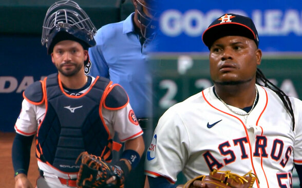 Framber Valdez y César Salazar hicieron batería por 2a vez con Astros en la MLB 2025. (Especial)