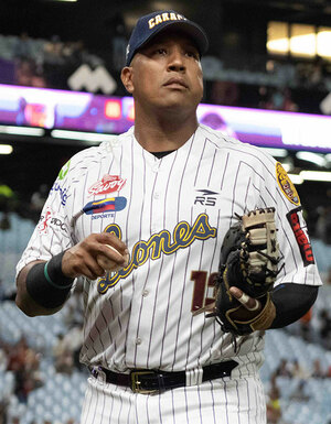 Salvador Pérez está en su temporada de debut con Leones del Caracas en la LVBP. (Cortesía)