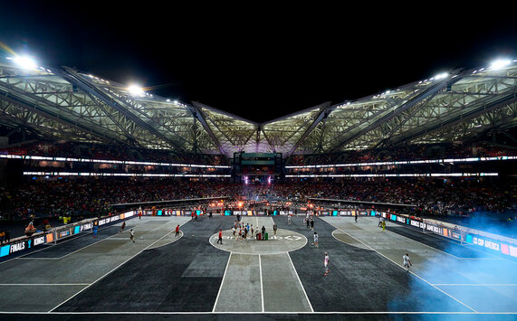 El Estadio Alfredo Harp Helú albergando la final de la Queens y Kings League. (X: Kingsleague_mex)
