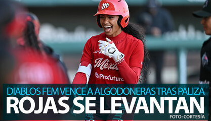 Diablos Femenil se levanta ante Algodoneras con lideresas jonroneras y pitcheo salvador
