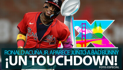 Ronald Acuña Jr. sorprende en el show de Bad Bunny durante medio tiempo del Super Bowl