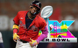 Ronald Acuña Jr. sorprendió a propios y extraños en el Medio Tiempo del Super Bowl LX. (Especial)