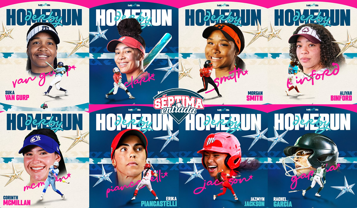Las participantes en el Home Run Derby de la Liga Mexicana de Softbol