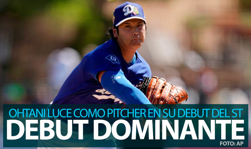 Shohei Ohtani domina en su debut como pitcher de Dodgers en el Spring Training
