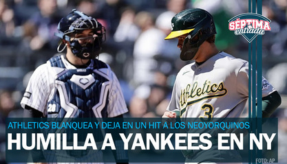 A´s coquetea con sin hit vs Yankees y les tira blanqueada en NY