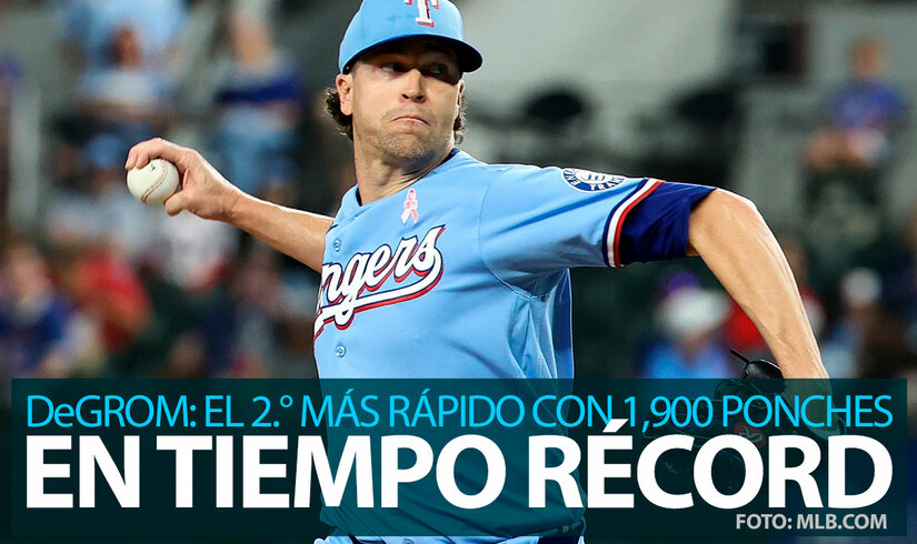 Lo supera una leyenda: Jacob deGrom alcanza 1,900 ponches en tiempo récord