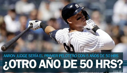 ¿5 temporadas de 50HRS? Aaron Judge en camino a algo histórico