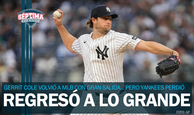 Gerrit Cole se luce en su regreso a Yankees... pero sale sin decisión