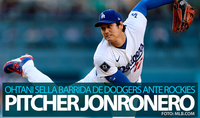 Shohei Ohtani vuelve a batear jonrón como pitcher y los Dodgers barren a Rockies