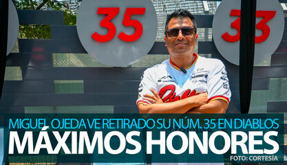 ¡Homenaje escarlata! Diablos Rojos retira el histórico número 35 de Miguel Ojeda