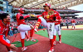 Diablos Rojos venció 6-2 a Conspiradores en el homenaje a Miguel Ojeda (FOTO: Cortesía)