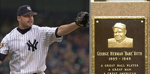 Roger Clemens tenía la cábala de ir a tocar la imagen de Babe Ruth antes de cada juego. AP